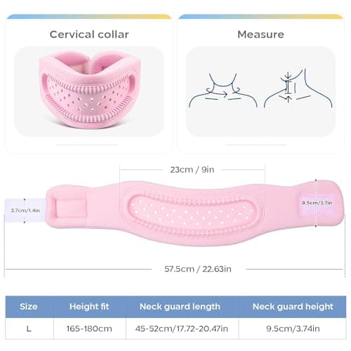 Yirochan Neck Brace for Neck Pain and Support - Silicone Foam Cervicorrect Neck Brace, Adjustable Neck Support Brace Breathable Cervical Collar for Sleeping Relieving Spinal Pain and Pressure (Pink) — view 4