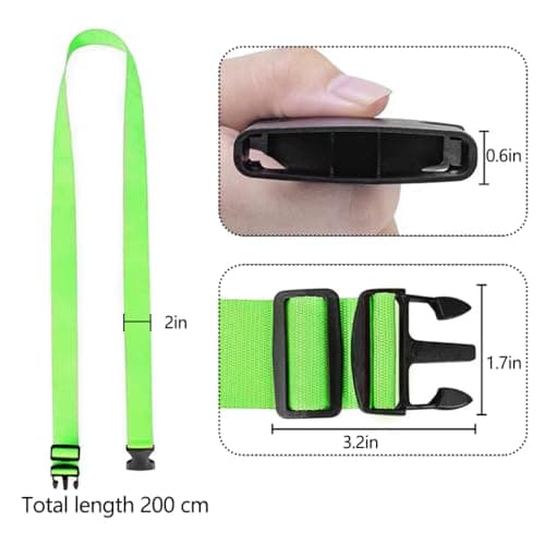 Luggage Straps for Suitcase Heavy Adjustable Suitcase Straps with Quick Release Buckle Suitcase Identifier Bands for Travel Case Non-Slip Travel Belt Travel Accessories (Green, 2pcs) — view 2