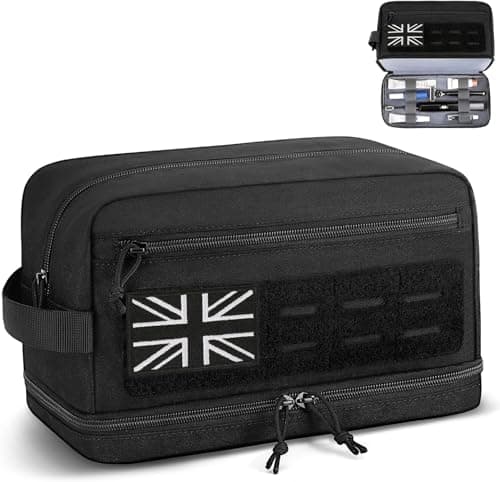 ETRONIK Tactical Toiletry Bag Men, Travel Wash Bag with Double Compartment