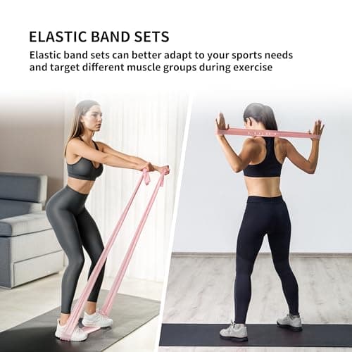 PROIRON Multi-Functional Latex Resistance Bands Set [2 in 1], 1.5M Long Exercise Band & 0.6M Mini Loop Band, for Women/Men Pilates, Stretching, Strength Training, Yoga, Gym, Fitness, Light — view 2