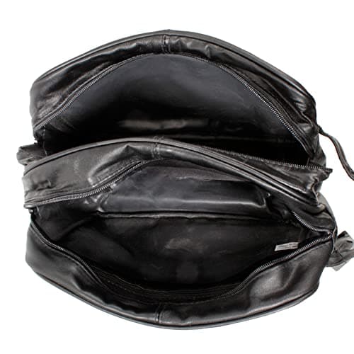 Jumbo - Toilet Bag Extra Large, Genuine Real Leather Mens WASH Bag/Overnight Bag (Black) — view 3