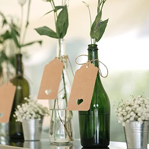 G2PLUS Brown Gift Tags with Heart: 50PCS Blank Paper Tags with String, 4.5cm x 9.5cm Large Gift Labels for Wedding Favors, Presents, 300g/m² — view 6