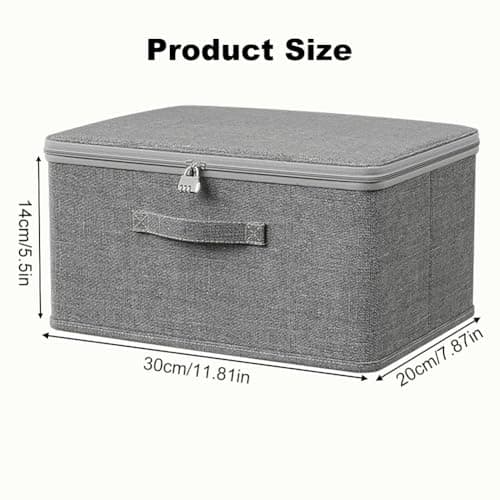 Storage Box with Lock, Storage Boxes With Lids Fabric,Combination Lock Box — view 2