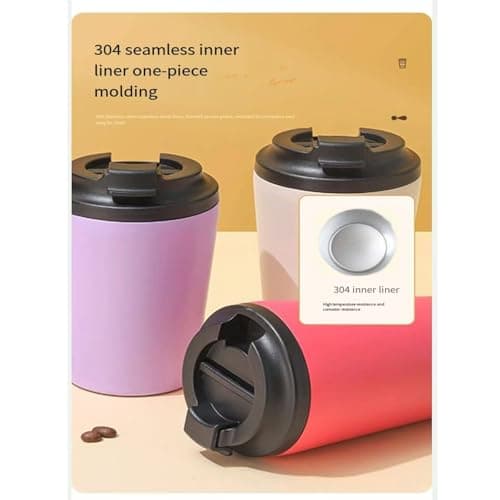 ZHIFENGYUAN Stainless Steel Insulated Coffee Cup with Spill Proof Lids,12oz(350ml),Unbreakable Durable,Reusable Drinking Cup,Gift for hot Cold iced, Travel Mug for Child Adults Outdoor(Light Green) — view 6