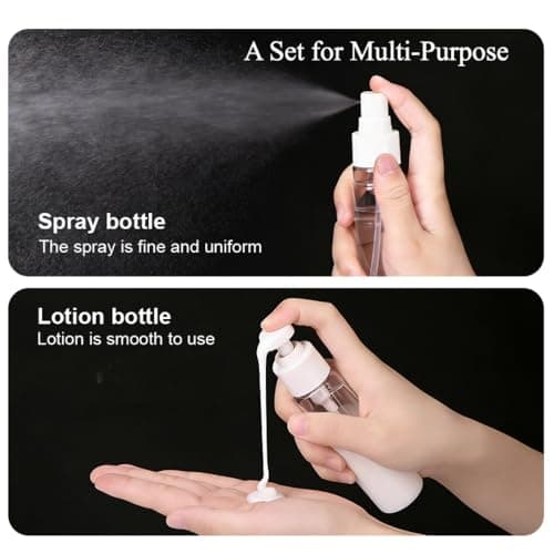 Aurdox Travel Bottles Set, TSA Approved Containers for Toiletries, 4 in 1 Set Dispensers Include Spray Bottles and Pumps Bottles with Silicone Case for Cosmetics and Liquids- Leakproof (Grey) — view 3