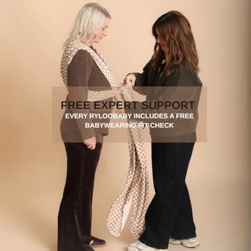 RYLOOBABY Baby Sling Carrier & Stretchy Baby Wrap – Newborn Baby Carrier 3.2–15 kg, Soft Cotton Hands-Free Babywearing Sling, Hip Healthy, One Size XXS–XXXL – Light Beige — view 4