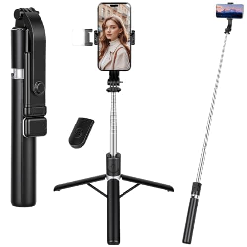 Adiwo 130cm Mobile Phone Tripods, 3 in 1 Portable Travel Phone Holder