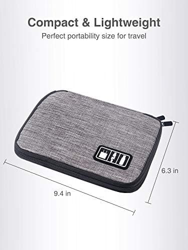 Luxtude Electronics Travel Organiser, Compact Cable Organiser Bag, Portable Cable Tidy Bag, Travel Cable Case Tech Organiser Pouch for Electronic Accessories, USB, SD, Charger, Drive — view 4