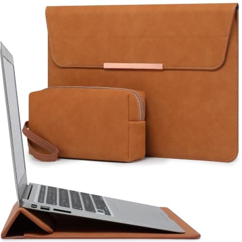 HYZUO 13.3-14 Inch Laptop Case Sleeve with Stand for MacBook,Brown
