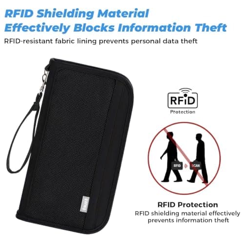 Passport Holder Travel Wallet for 2 Passports 25x14 cm RFID Card Holder — view 4