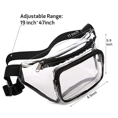 LAIYORA Clear Fanny Pack Waterproof Bum Bag Transparent PVC Belt Bag Lightweight Travel Festival Running Cycling Hiking Crossbody Bag for Women Men Daily Use — view 2