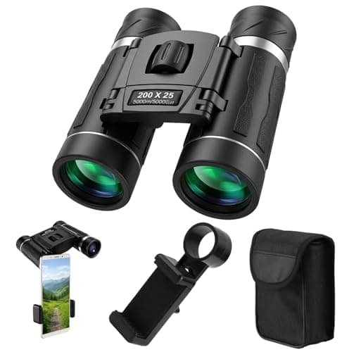 200x25 Compact Binoculars for Kids and Adults with Smartphone Adapter