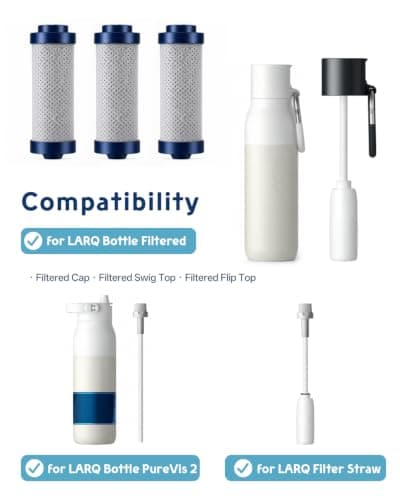3-Pack Replacement Water Bottle Filters for LARQ Bottle Filtered — view 2