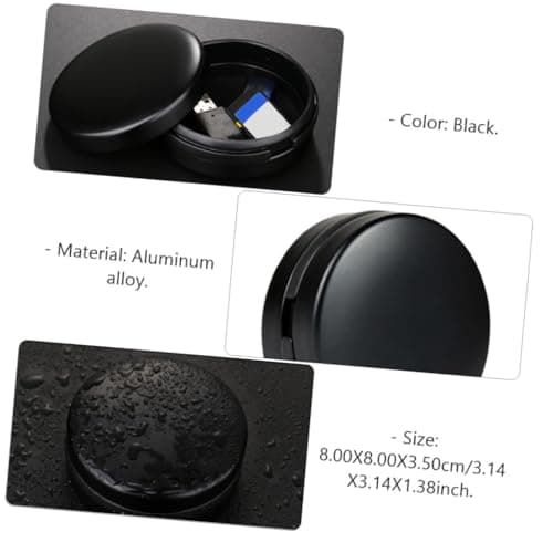 Black Aluminium Alloy Headphone Storage Case, Shockproof Portable — view 2
