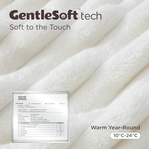 Bedsure Fleece Throw Blanket for Bed - Fluffy Throw, Off White, 150x200 cm — view 5