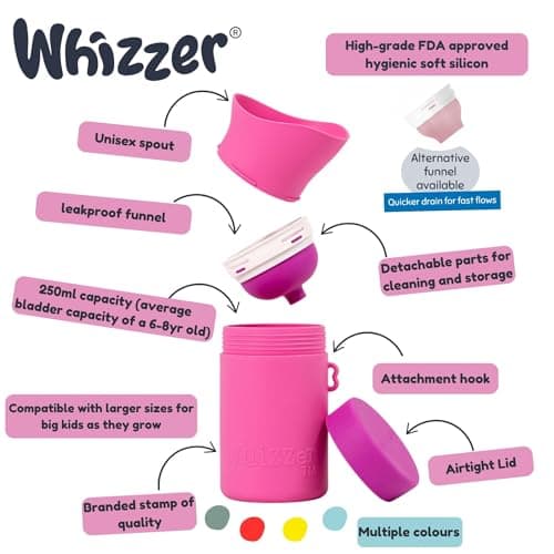 KIDDIWHIZZ Portable Toilet/Travel Potty Holiday Essentials for Kids - Ideal for Potty Training, Camping, Car Journeys & Travel - Unisex Silicone Pee Bottle - Portable & Leakproof - 250ml — view 3