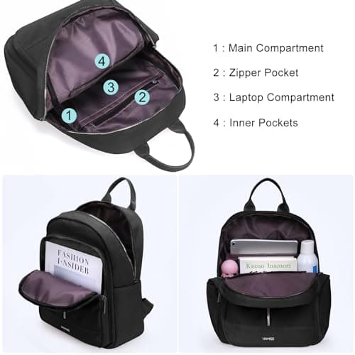 HOMIEE Backpack Women, Anti-Theft Rucksack Bag for Women, Lightweight Fashion Backpack School Bag Travel Backpack for Commuting, Work, Weekend, Daily — view 4