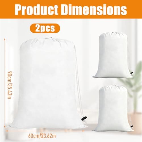 Yuaerbuo Extra Large Laundry Bags Drawstring 60×90cm/ 24"x 35", Ultra Light Foldable Travel Laundry Bag Reusable Dirty Clothes Washing Bags Fits Most Baskets Hampers as Liner(2 pcs) — view 2