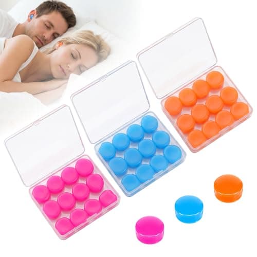 18 Pairs Silicone Ear Plugs for Sleeping, Reusable Moldable Ear Plugs with Case