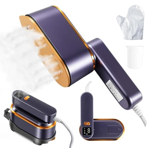 Portable Travel Steamer for Clothes, 1200W Powerful 2 In 1 Steamer & Iron,10s Fast Heat,4 Modes with LED Display, 150ml Water Tank Powerful Wrinkle Remover for Home,Office, Travel