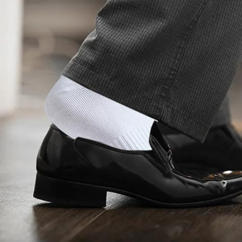 Thermal Socks Pack of 10 Short Socks Cotton Plain Colours with Subtle Design for Cold Days, black, One Size — view 4