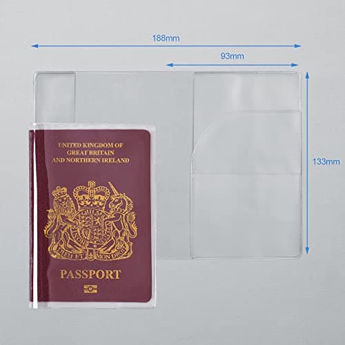 flintronic Passport Covers 5 Pcs, Clear Transparent Passport Protector Covers, International Vaccination Certificate Protective Cover Fits Standard Size — view 2