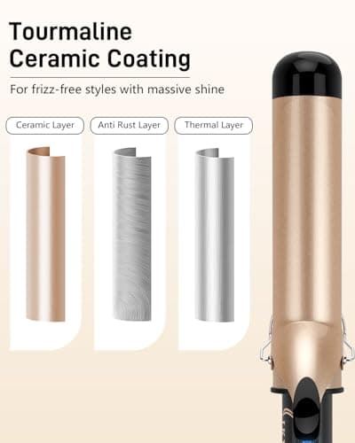 45mm Extra Large Curling Tong Long Barrel,110-210°C,Soft Big Curls — view 5