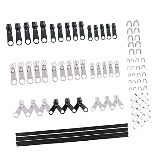 ULDIGI 87pcs Zipper Replacement Sliders Kit Zipper Repair Tool for Clothing Purses Backpack Luggage and Clamps for DIY and Backpacking Accessories
