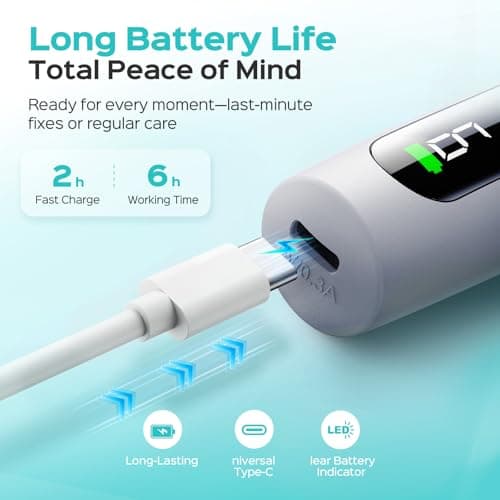 COSLUS C52 Cordless Electric Nail Drill File: Professional Nail Drill Kit with LED Screen for Acrylic Gel Nails, Portable for Home DIY & Salon Use, Manicure Pedicure for Beginners, Women, Dark Gray — view 4