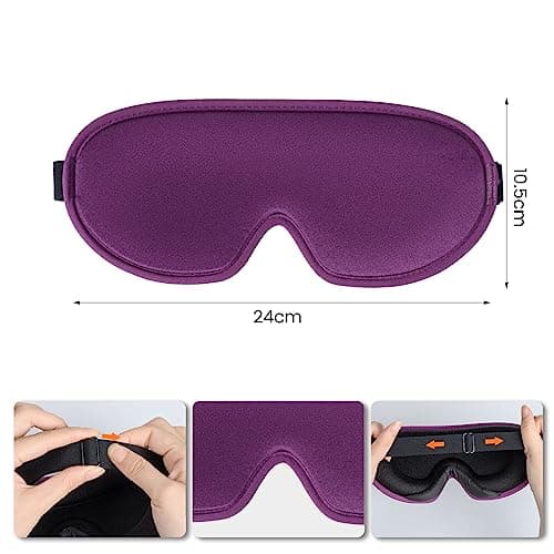 SUSNUAN Sleep Eye Mask, 3D Contoured Sleep Mask Light Blocking Sleep Mask for Women and Men, Soft and Comfortable Night Eye Blinder, Suitable for Travel, Lunch Breaks, Sleeping, Meditation (Purple) — view 2