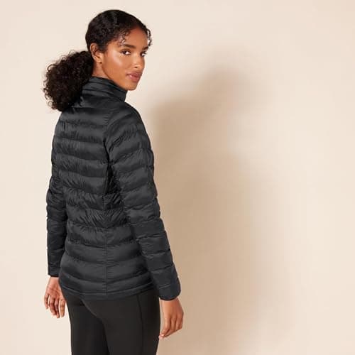 Amazon Essentials Women's Lightweight long-sleeved, water-resistant, packable puffer jacket (available in plus size), Black, L — view 3
