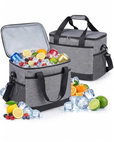 Airoieak Cool Bag 2 Pack Insulated Lunch Bag, 30L Large Capacity Cool Bag Lunch Box Set - Portable Lunch Bag for Men with Shoulder Strap & Handle, PEVA Cooler Bag for Picnic, Camping & Travel