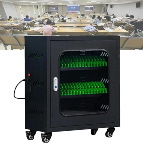 JKJZSALJ 40 Slots Rechargeable Phone Locker,With Multi-Port Charger And 4 Universal Wheel,5V 2A Efficient Charging,Suitable For Charging Various Mobile Phones,Black