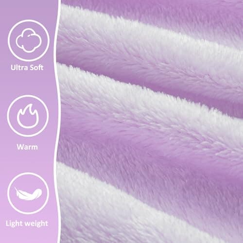 ENZOLVE Travel Blanket Pillow,Airplane Blanket Compact with Bag Eye Mask, Ultra-Soft,Warm & Lightweight Included,Travel Essentials for Women & Men, Luggage Sleeve & Backpack Clip 65x40 in,Purple — view 3