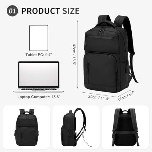 SUIKIHUM Laptop Backpack for Men,Flight Approve Daypack Anti-Theft Rucksack — view 3