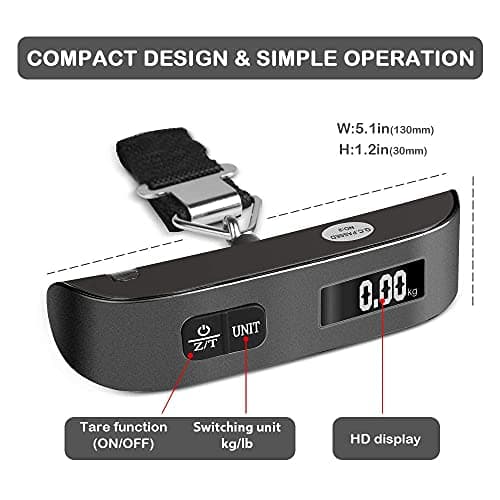 travel inspira Luggage Scale, Portable Suitcase, Weighing Scales (Black) — view 2