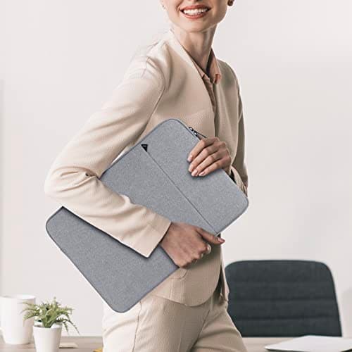 Boojarr 13.3 Inch Laptop Sleeve Compatible with 13 Inch MacBook Air/Pro, 14 Inch MacBook Pro, 14 Inch Notebook Computer Waterproof Shock Resistant Bag Tablet iPad Carrying Case, Grey — view 5