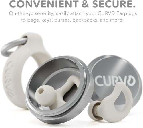 CURVD Everyday Earplugs + Case Clip Bundle, The Perfect earplug for Sleep, Travel, Noise Sensitivity/canceling + Case Clip Package Portable Waterproof Container & Silicone Sleeve for Ear Plugs(Honey) — view 2