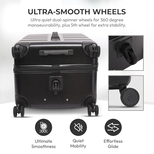 Aerolite Large 101L ABS Hard Shell Trunk Suitcase, 4+1 Wheels, TSA Lock — view 4