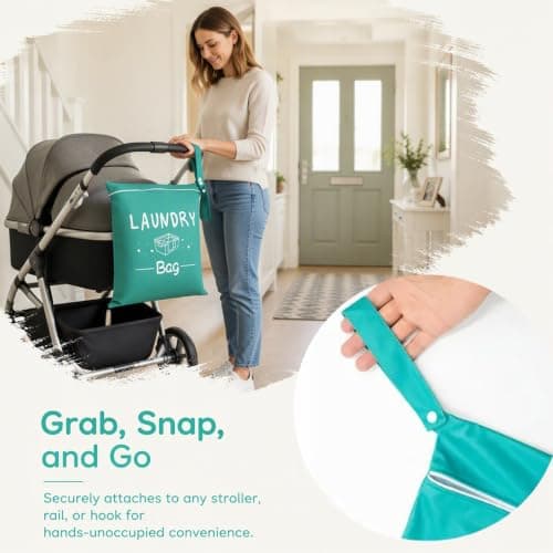 2Pcs Travel Laundry Bags, Waterproof Oxford Fabric Portable Dirty Clothes Storage Bags with Zipper and Handle, Foldable Laundry Bags for Travelling, Home, Swimming, Fitness, Camping, Dormitory — view 3