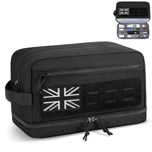 ETRONIK Tactical Toiletry Bag Men, Travel Wash Bag with Double Compartment