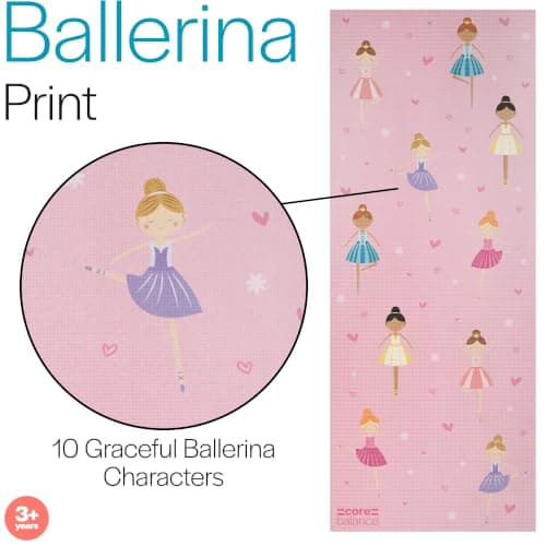 Core Balance Kids Yoga Mat, 152cm x 60cm, Ballerina Pattern — view 3