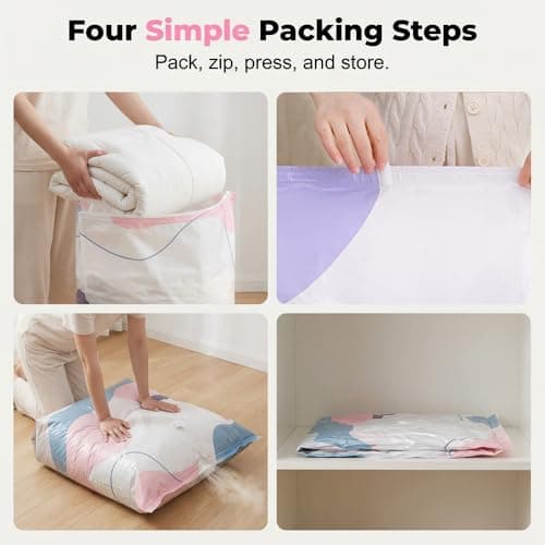 No‑Pump Vacuum Storage Bags, Vakuumbeutel ohne Pumpe, Vakuum-Aufbewahrungsbeutel, platzsparende Versiegelungsbeutel,3D-Vakuum-Aufbewahrungsbeutel Ohne Pumpe, Bettdecken & Reisen (5PC,100 * 80 * 30cm) — view 2