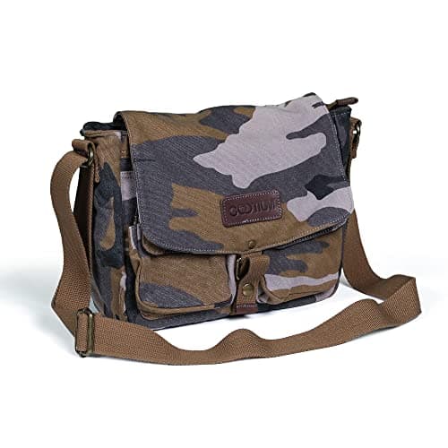 GOOTIUM Vintage Canvas Messenger Bag Men’s Crossbody Bag, Camouflage