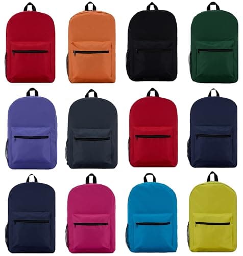 Yacht & Smith 12 Pack Backpack, Bulk 17 inch Lightweight Outdoor Travel Gym Corporate Events Bag, 12 Pack Backpack Assortment, 17 Inch, Travel Backpacks