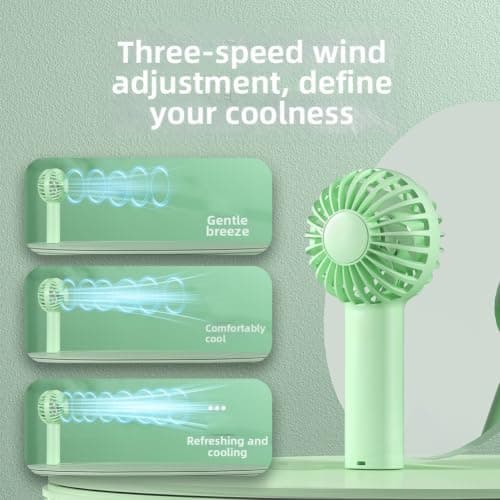 Quiet USB Rechargeable for mini Cooling Air Conditioner Fan With Variable, Portable Handheld Desktop Cooler Device For Indoor Dorm Office And Trip(14 hours Burgundy) — view 2