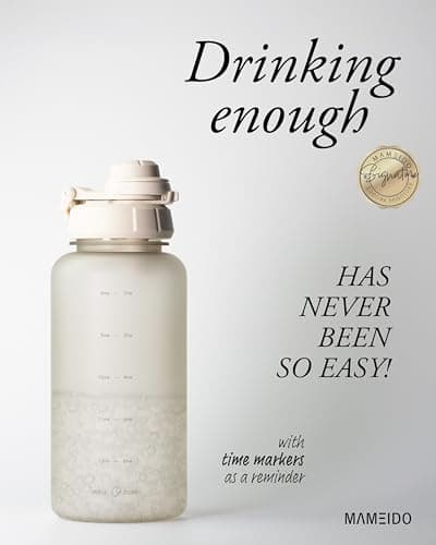 MAMEIDO Water Bottle with Straw 1 L (Ivory Beige) — view 2