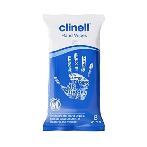 Clinell Antimicrobial Hand Wipes Ideal for Travel - 20 Packs of 8 Wipes - Dermatologically Tested, Kills 99.99% of bacteria & viruses — view 3