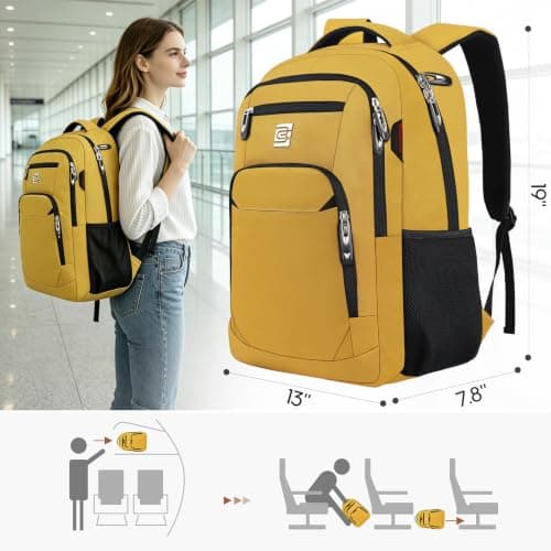 KASIBON Laptop Backpack for Men, Anti-Theft Business Travel Backpack — view 3