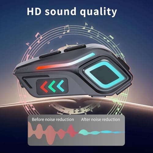 Denash 5.4 Motorcycle Helmet Speaker, Graphene Diaphragm Noise Canceling Music Control IPX8 Water Proof, Flashlight Feature for Easy Nighttime Travel — view 5